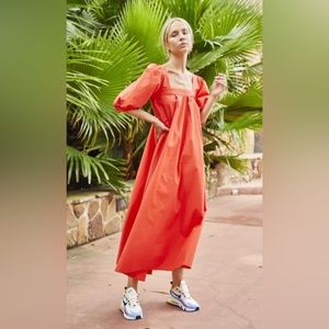 🔥FLASH SALE🔥EUC Hunter Bell Waverly Dress in Red/Orange